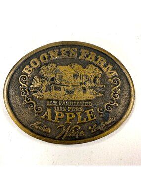 Vintage 1970s Boone's Farm APPLE WINE Advertisement Belt Buckle Booze
